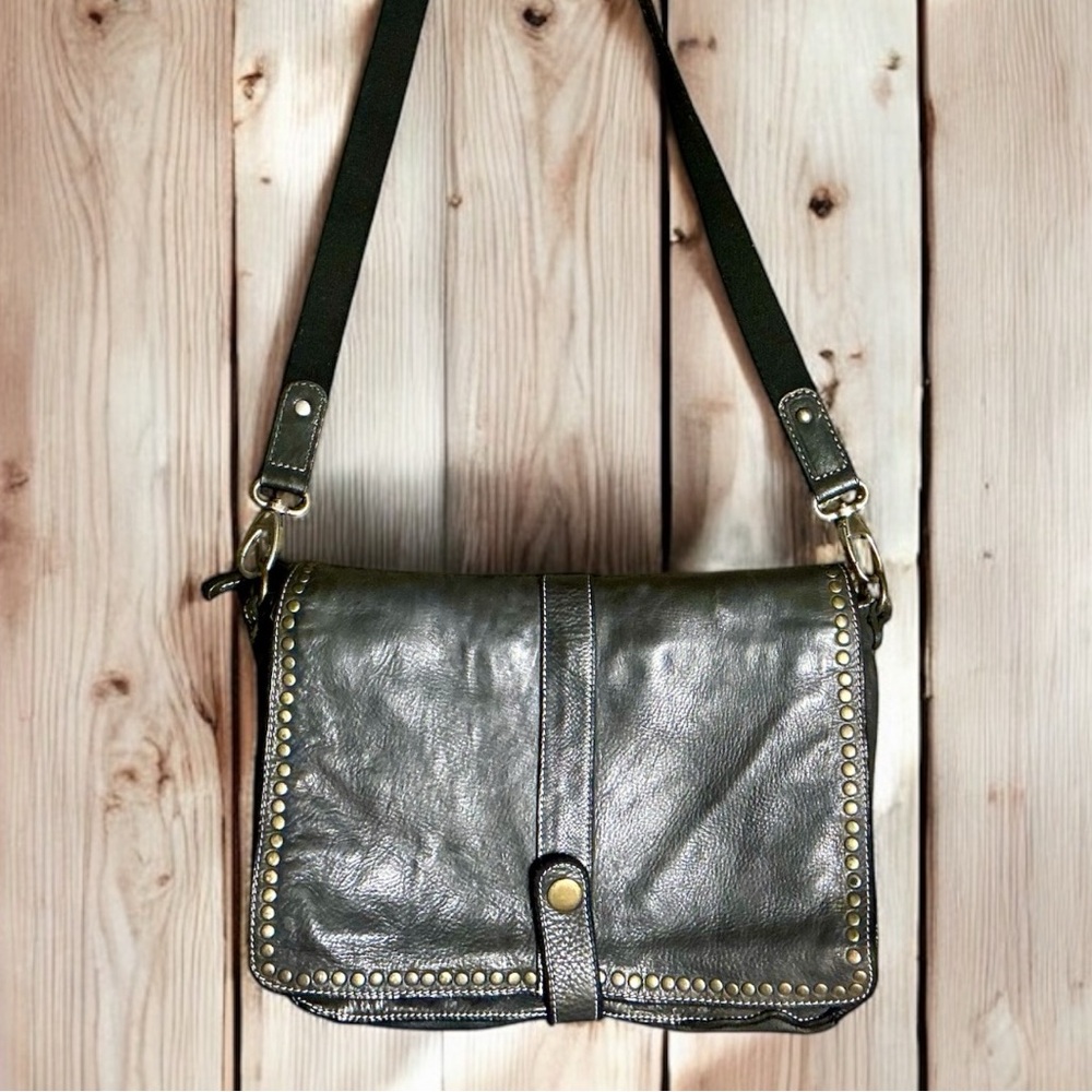 Costanza Rota Italian leather studded crossbody 13x9